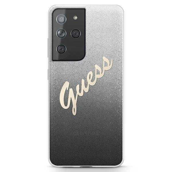 Поликарбонатен гръб Guess Glitter Gradient Script Galaxy S21 Ultra