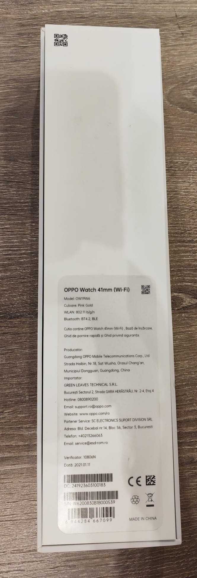 Vand ceas Oppo watch 41 mm pink gold