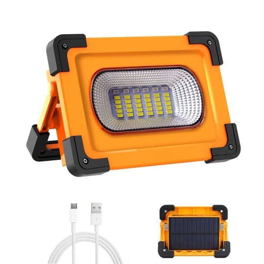 Lampa LED portabilă T-SUN, 3000lm, 60W, 80 LED, solară, USB, magnet