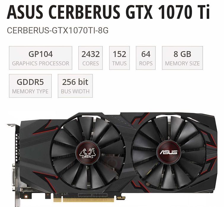 GTX 1070ti Asus Cyberus