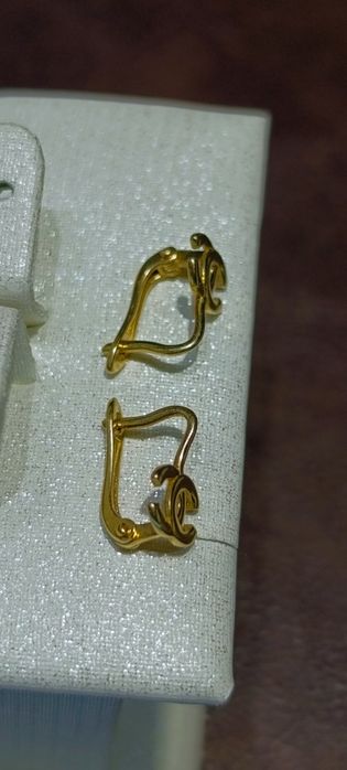 Детские золотые серьги Chanel , Проба 585, вес 1,14 гр