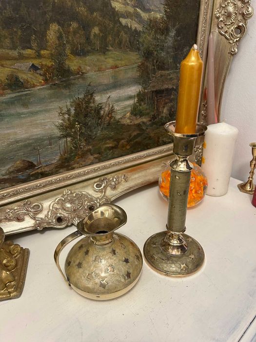 DN220 Set 2 obiecte frumoase de bronz cloisonne stelute 700g 10si20cmh