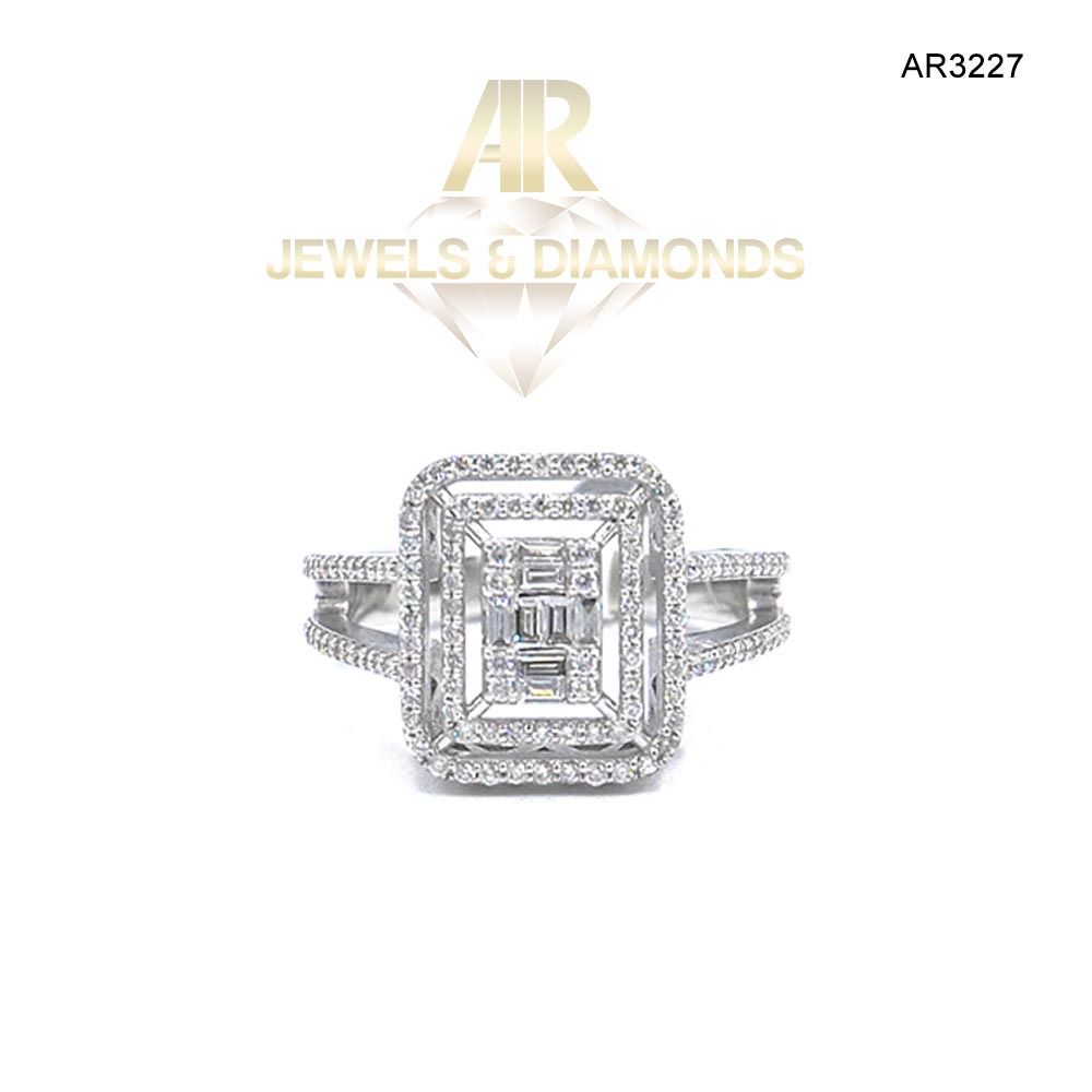 Inel Aur Alb cu Diamante model nou deosebit ARJEWELS(AR3229)