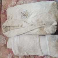 Халат банный мужской + полотенце новое Турция 50 размер