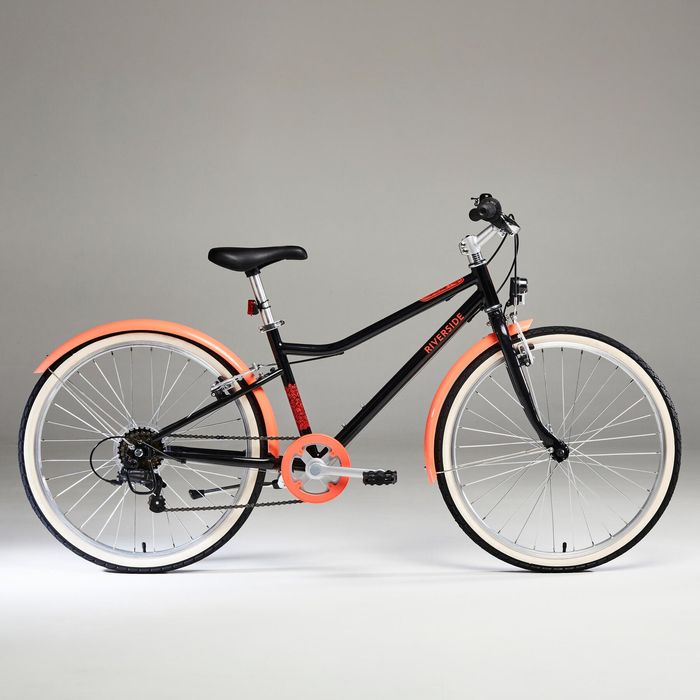 Bicicletă Btwin Riverside 500 24'' negru-corail copii 135-150 cm