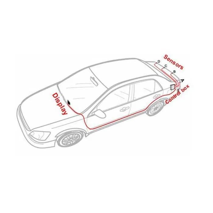 Парктроник с Четири Сензора и LED Дисплей- Тъмно сив