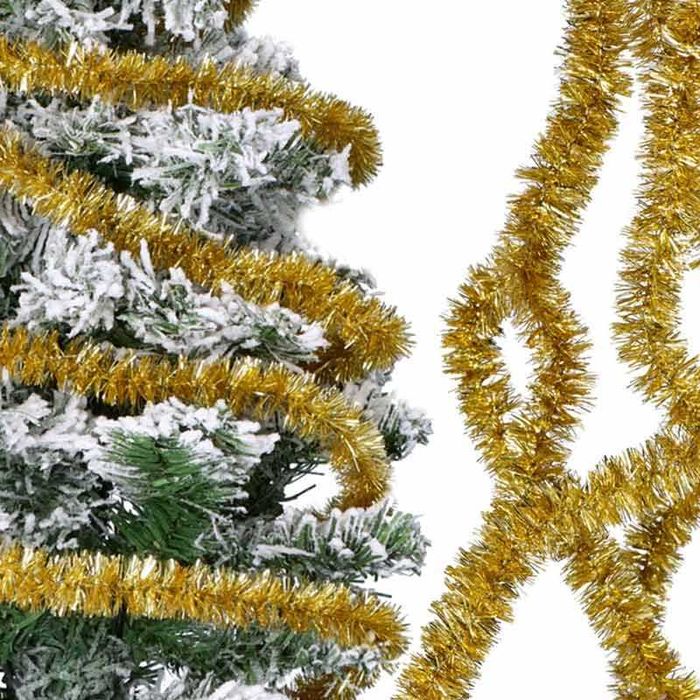 Коледна златиста дълга гирлянда 6 м, лесно декориране