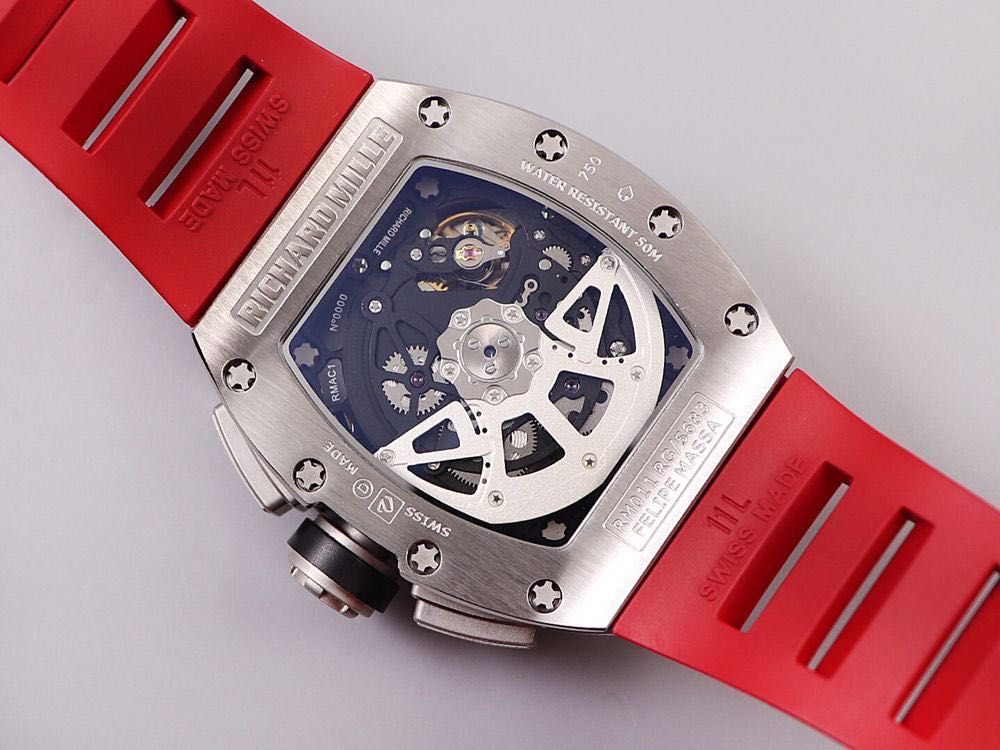 Richard RM011 Silver Red Chronograph Swiss