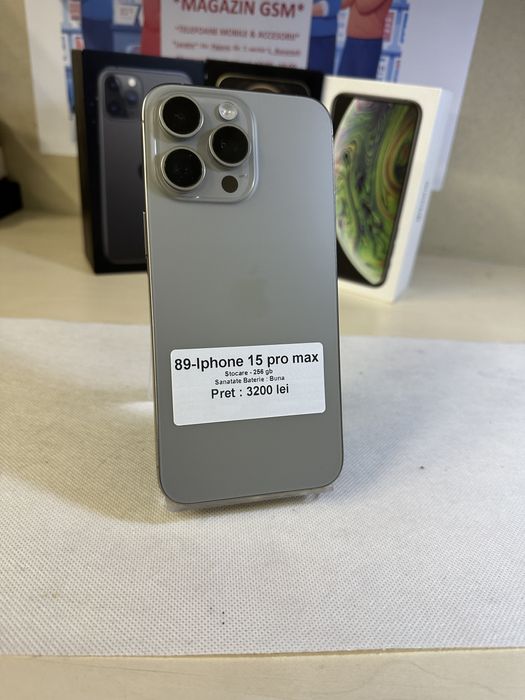Iphone 15 pro max / 256 gb / garantie / folie sticla cadou