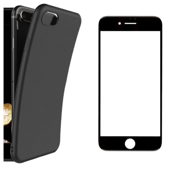 Husa Silicon Premium si Folie Sticla Safe Glass Iphone 7/8 Plus SE 16E