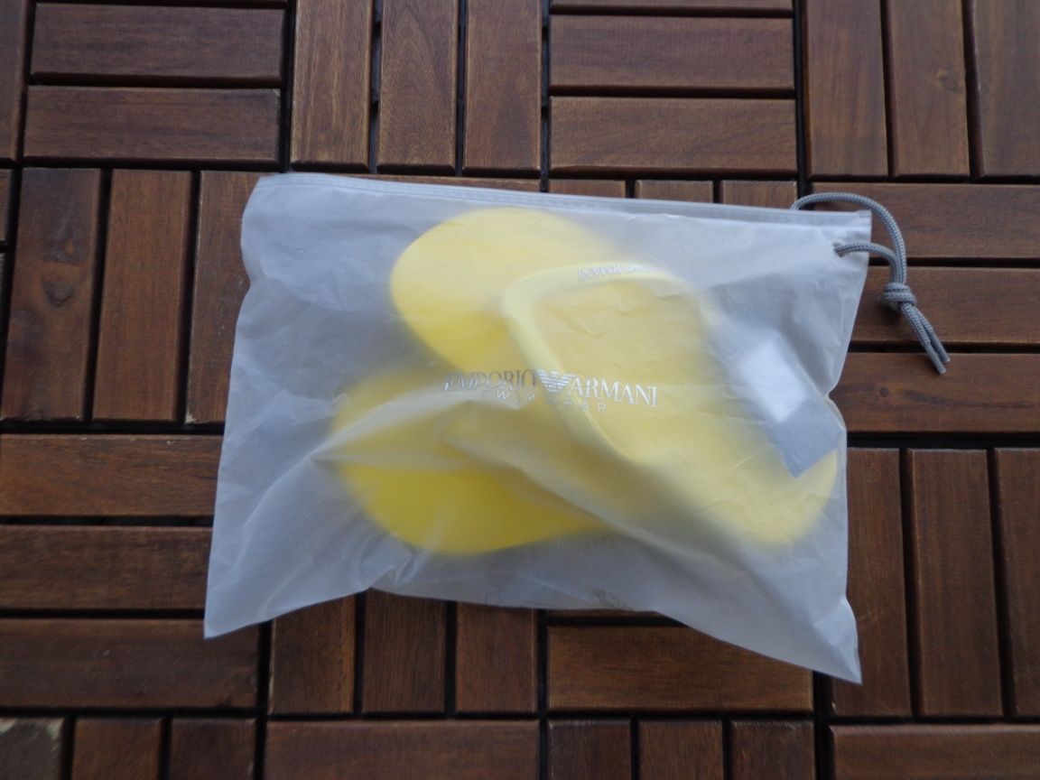 Дамски джапанки Emporio Armani Yellow logo flip flops