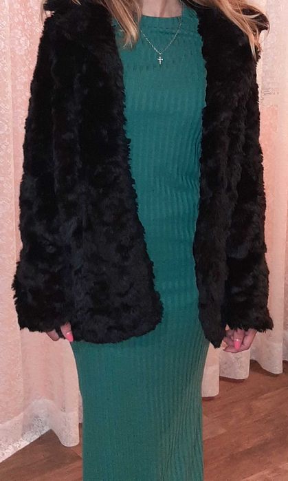 Дамско палто еко косъм М