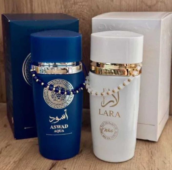 Подаръчен комплект арабски парфюми  Lara White & Aswad Aqua by Lattafa