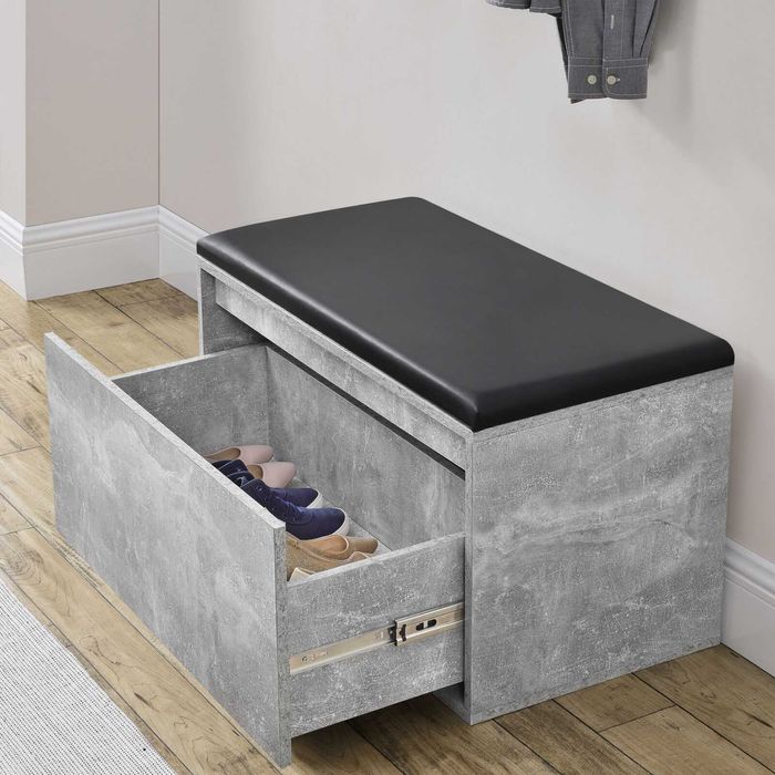 Bancuta pantofar,culoare ciment/negru