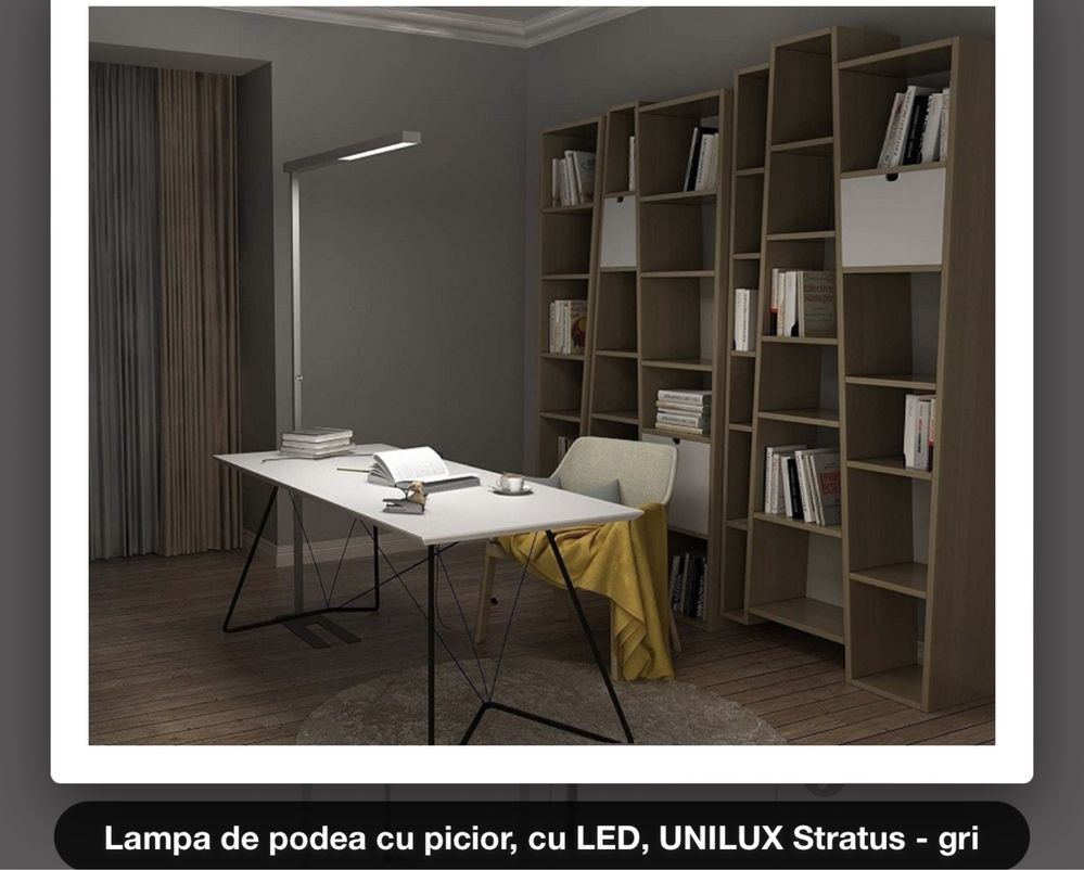 Lampa led Unilux Stratus lumina directa și indirectă, lumina reglabilă