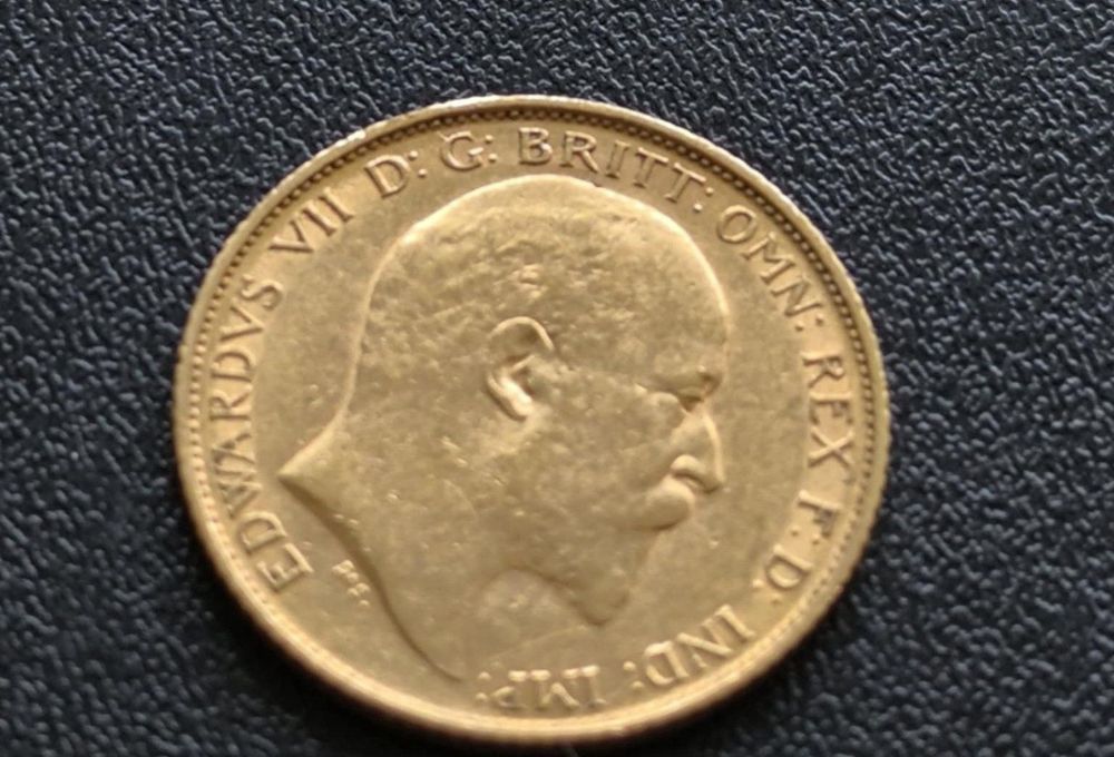 1/2 британски суверен Едуард VII 1908 година