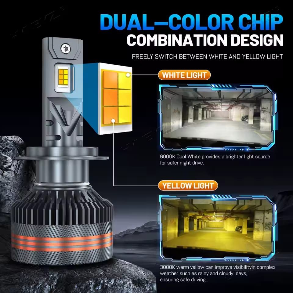 Leduri H1,H4,H7,H8,H9,H11 Telecomnda Si Stroboscop/3 Nuante De Culori