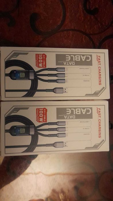 Cabluri incarcare 3 in 1 fast 120W Huawei Samsung iPhone Honor Xiaomi