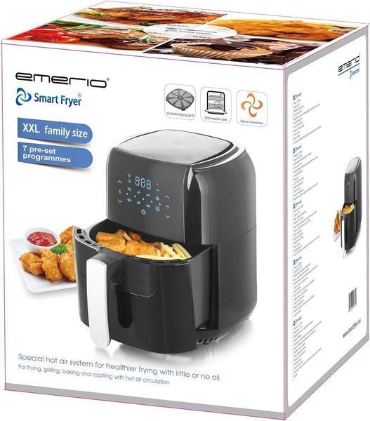 ПРОМО 2г Гаранция Нов Фритюрник Горещ Въздух Еър Фраер Emerio, 5.5 L