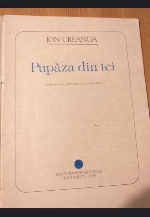 Pupăza din tei. Fragmente din Amintiri din copilărie. Ion Creangă