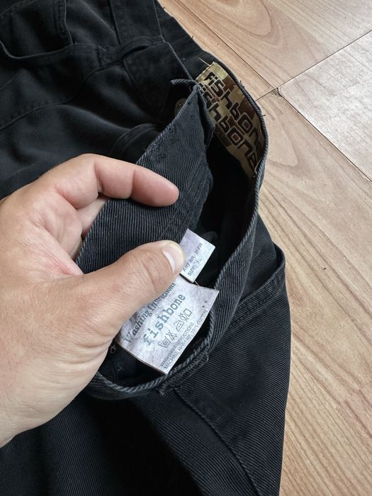 Shorts jorts denim pantaloni scurti vintage oversize Fishbone black