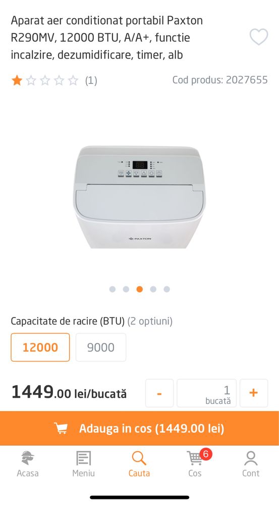 Aer conditionat portabil cu functi de incalzire racire dezumificator