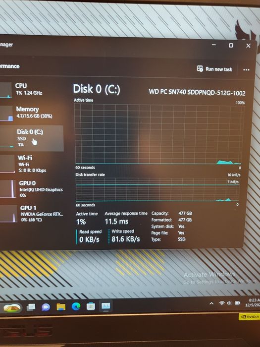 Nou cu Garanție!Asus Tuf Gaming,Ecran 144Mhz,Cpu i7,Ram ddr5,RTX 4050