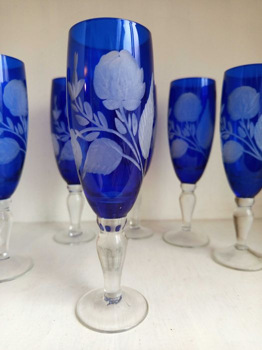 Кристални чаши Бохемия високи, колекционерски