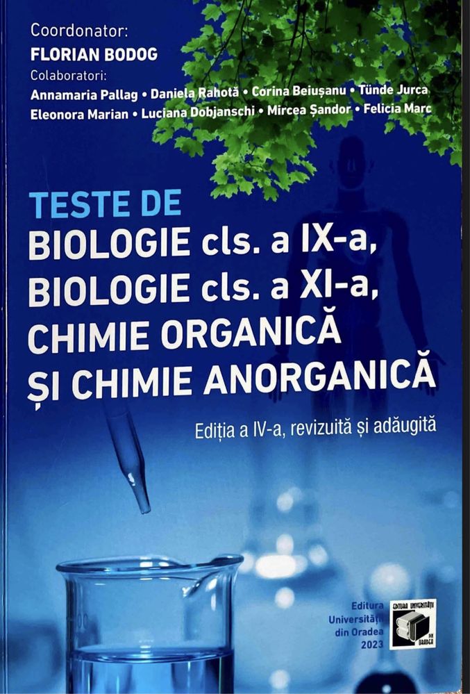 Teste de biologie și chimie pentru admiterea la medicină Oradea PDF