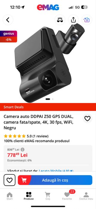 Camera de bord fata-spate DDPAI Z50 Pro