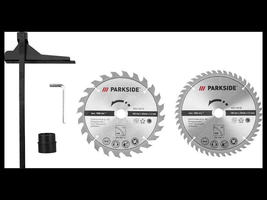 Електрически Ръчен Циркуляр Parkside 1350W 2бр. Диск за рязане