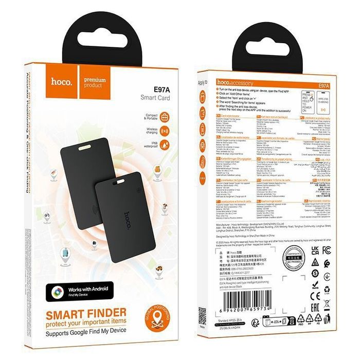 GPS Treker AirTag Android uchun, Hoco E96A,Hoco E97A Smart GSP Locator