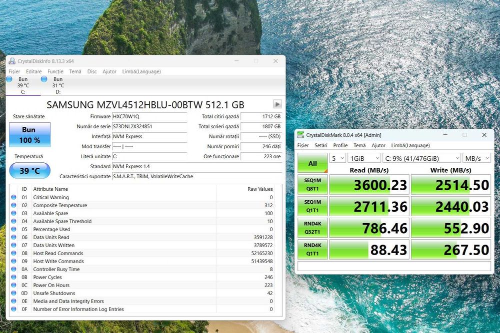 SSD 512GB Samsung PM9B1 PCIe Gen4x4 3600MB/s DRAM M.2 NVME 80mm, nou!