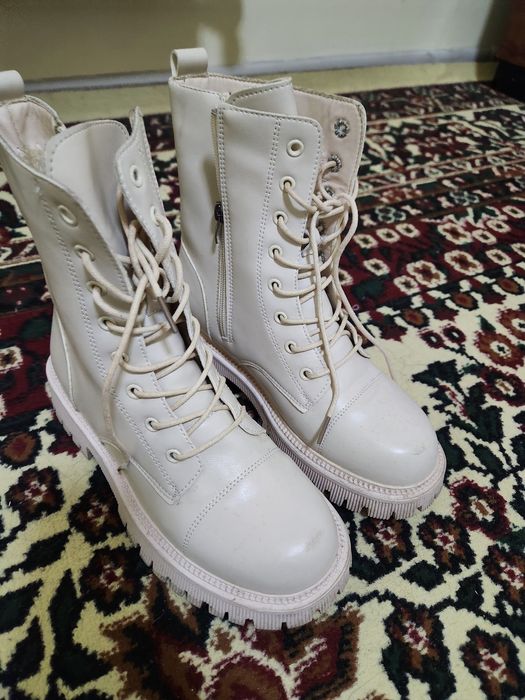 qizlar, ayollar uchun qor poyafzallari, krem ​​rangli, buzilmagan,