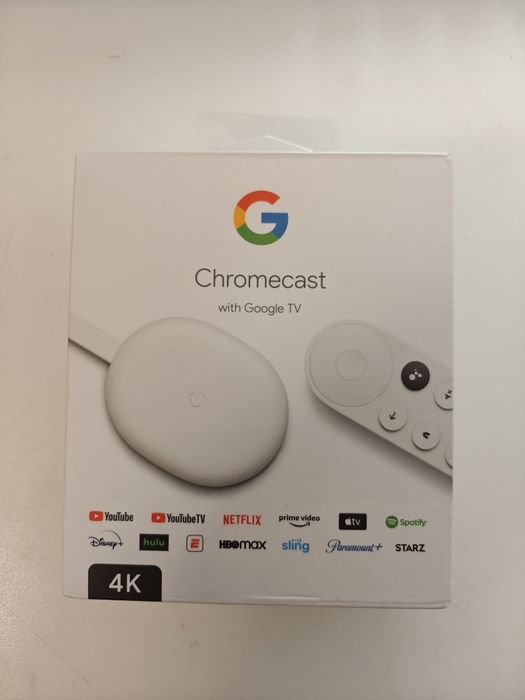 Media Player GOOGLE Chromecast, Google TV, 4K, Wi-Fi, alb