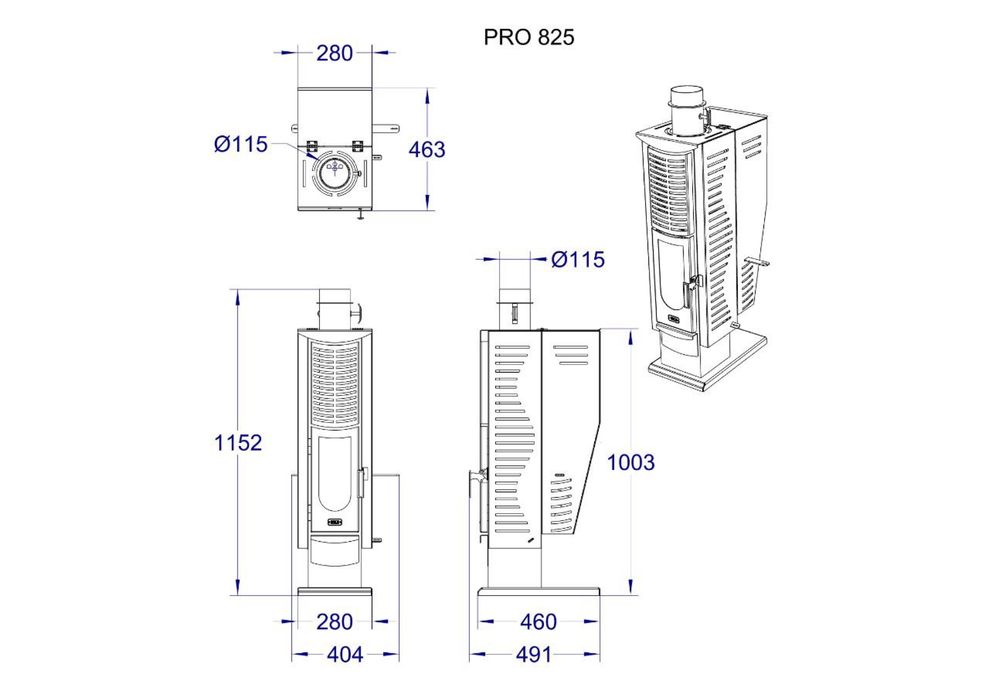 Печь пеллетная для обогрева “PRO-825”,утин иситиш учун,котёл,отопление