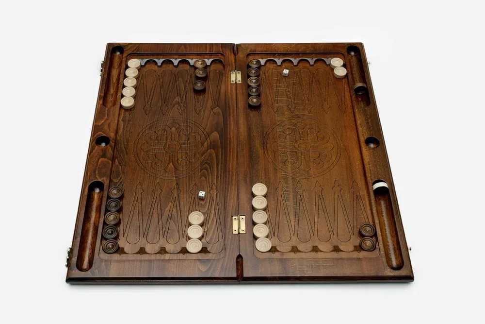 Нарды резные "Орнамент" из массива бука (Армения)