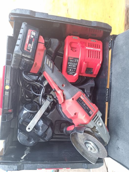 Flex milwaukee fhsag125xpdb baterie 5 5 ah,incarcator rapid.cutie