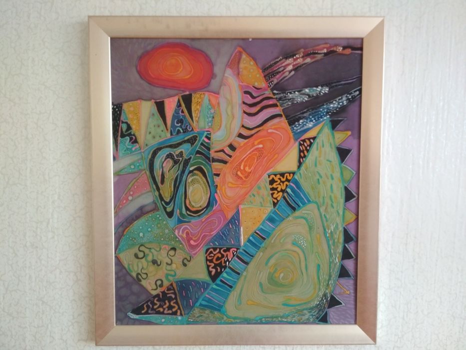 Съвременно изкуство Картина-пано върху коприна, автор Павлина Сърбова