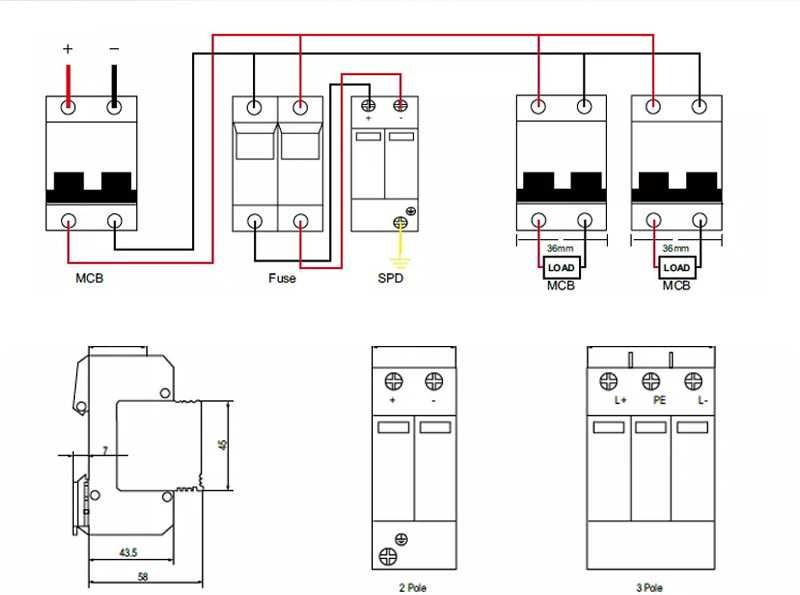 USFULL DC Арестор/Катоден отводител 2P 600v/3P 1000v/3P 1500v- 20-40KA