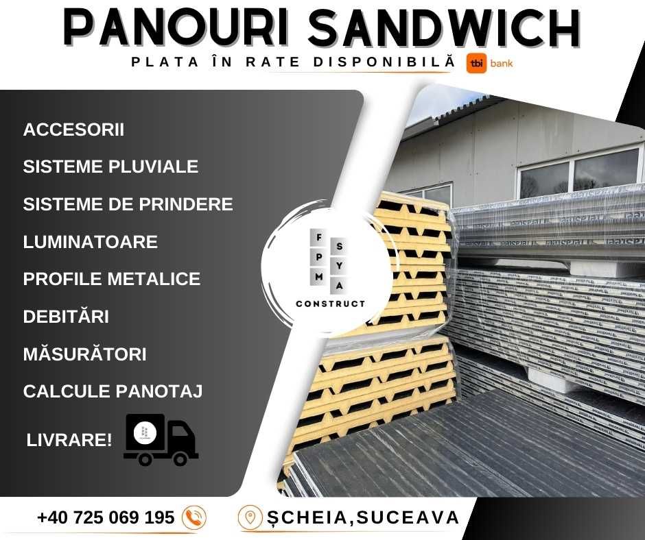 Panouri Sandwich BOTOSANI + Montaj - Plata in rate