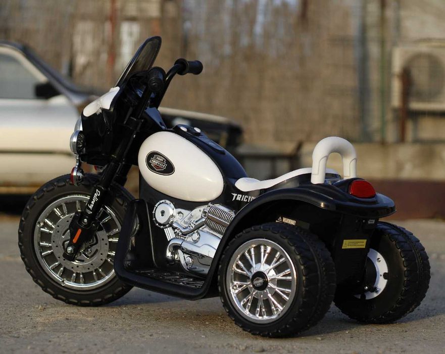 Mini Motocicleta electrica de politie BJT568 35W 6V cu 3 roti #Police