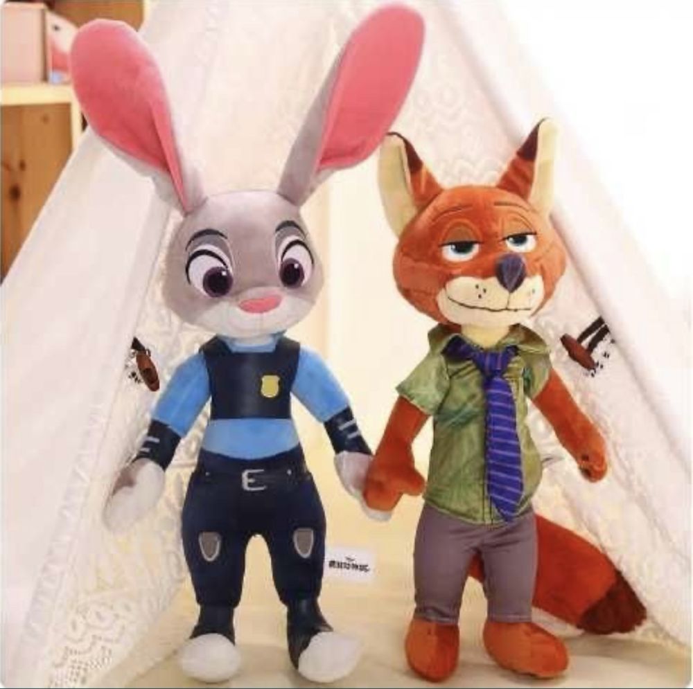 Плюшена играчка Зоотрополис Zootopia Джуди Хопс и Ник Уайлд 42см