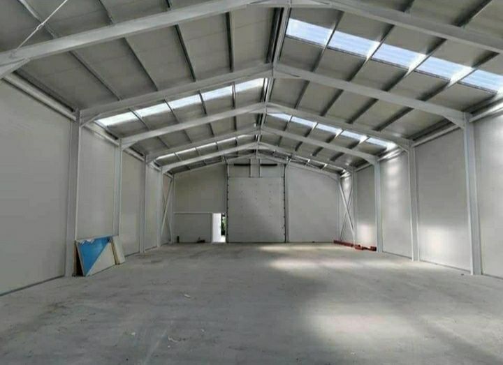Vand hala pe structura metalica și anvelita cu panouri 32×12×4
