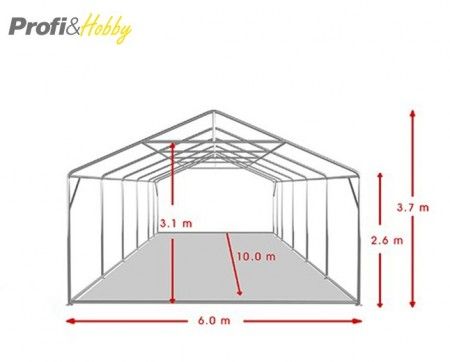 6X10 м шатра клас PROFESSIONAL XXL - PVC брезент 550 гр/кв.м