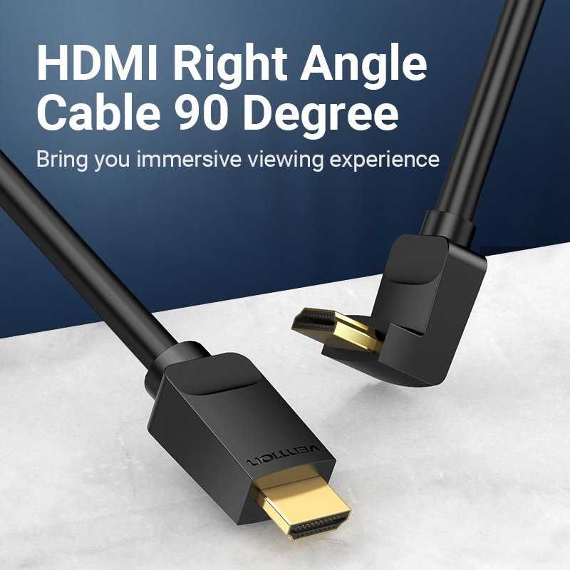 Vention Кабел HDMI Right Angle 90 v2.0 M / M 4K/60Hz Gold - 2M - AARBH
