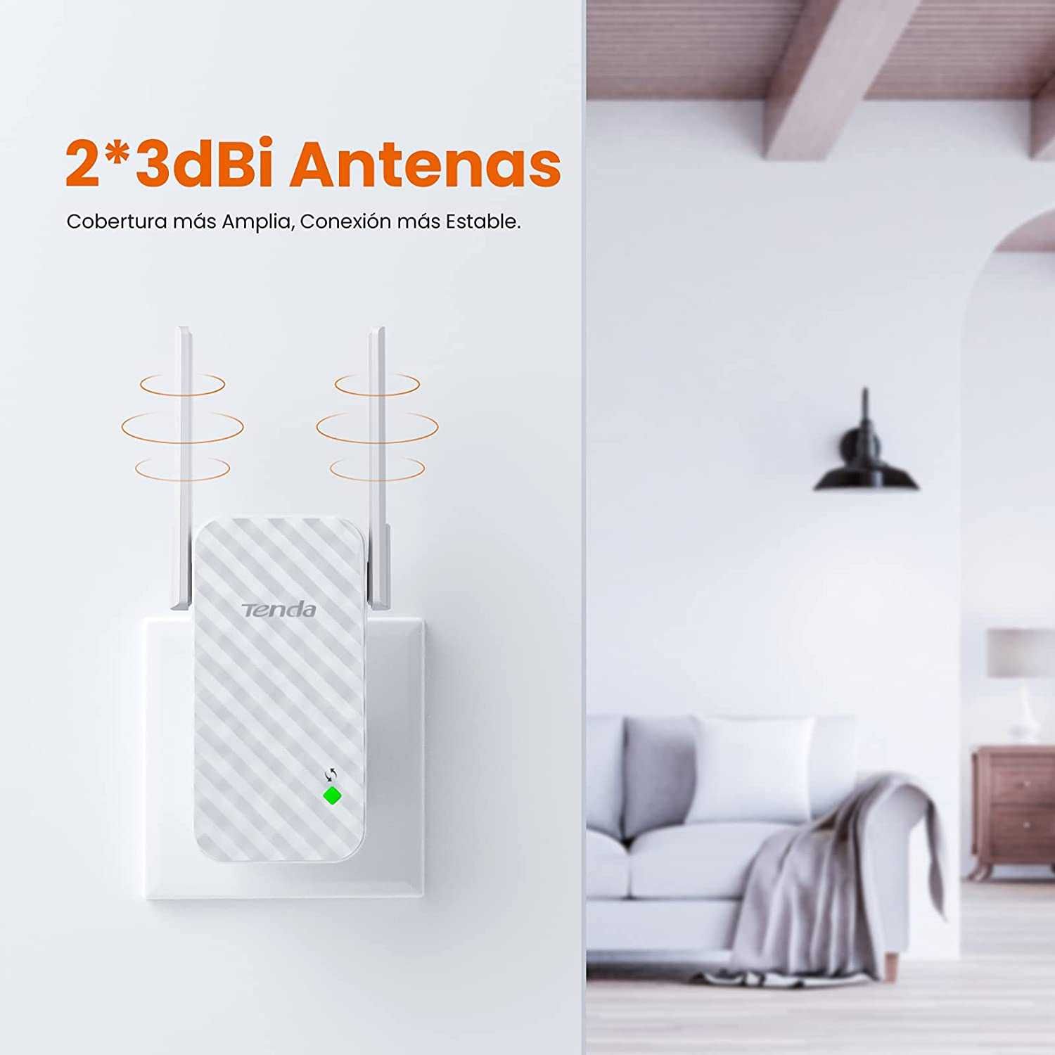 Безжичен удължител на WiFi покритие -RangeWireless Tenda A9, N300 Mbps