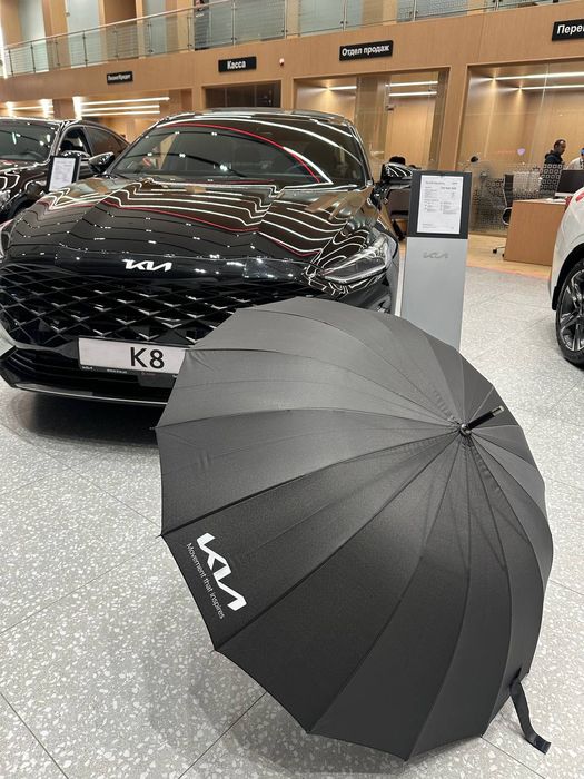 Avtomobil brendi tushirilgan soyabonlar