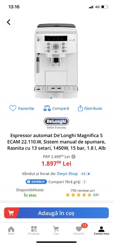 Espressor DeLonghi