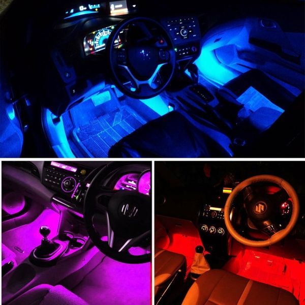 Banda Led RGB lumina ambientala auto multiple culori cu aplicatie 12